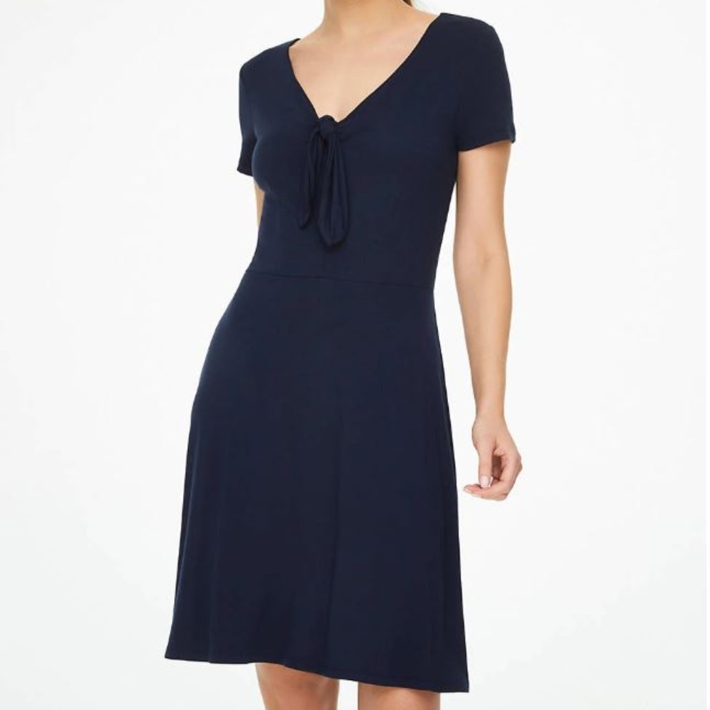 Loft Outlet Relaxed Bow Neck Short Sleeve Dress